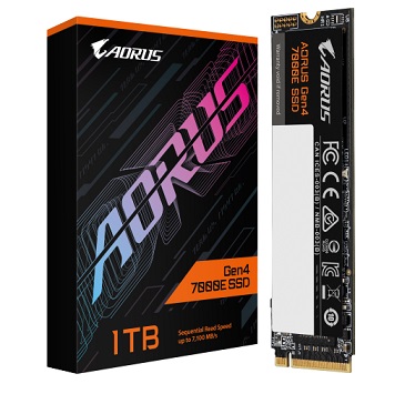 כונן אחסון פלאש ארוס ג'יגהבייט Gigabyte Aorus AG470E1TB 7000E Gen 4 SSD M.2 2280 PCIe 4.0x4 1TB Read 7100MB/s Write 6100MB/s